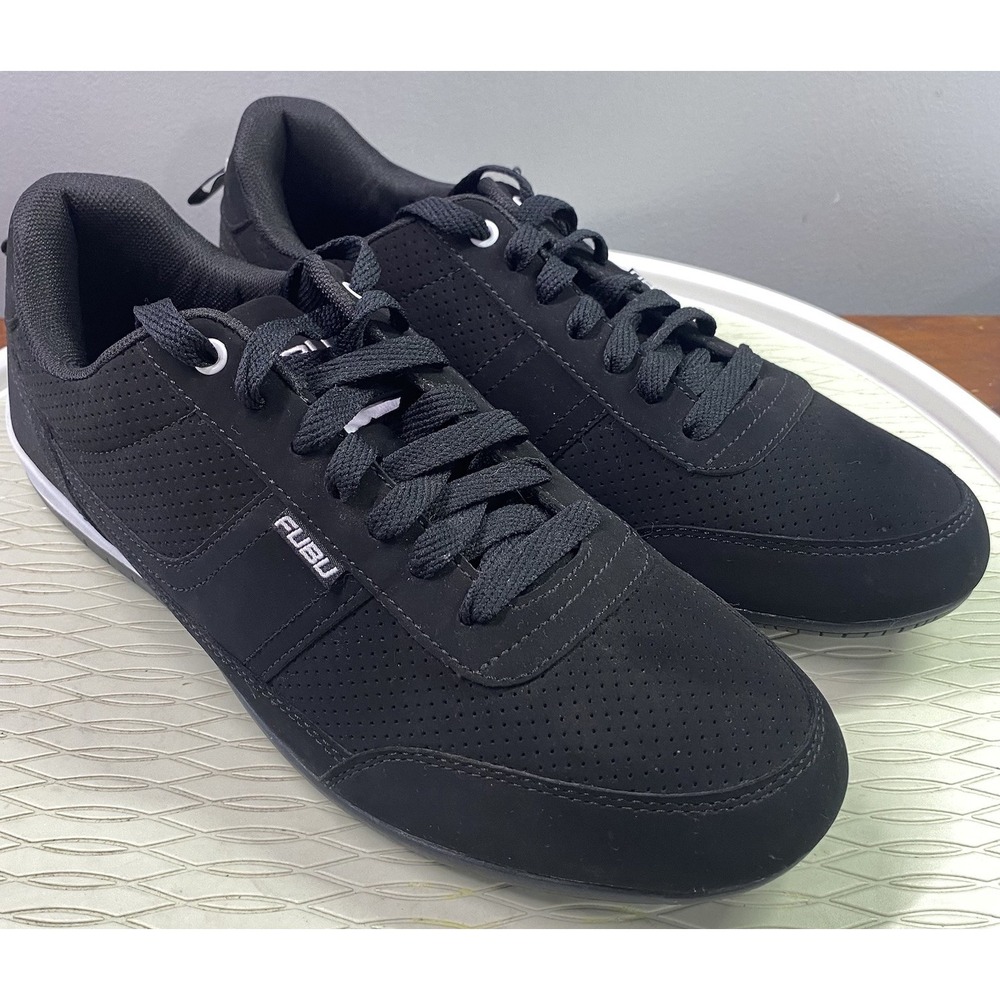 Fubu Sintetico Men's Athletic‎ Black Shoes Lace-Up Comfort Sneakers Sz.12 EUC